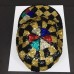 Vtg Sequin Hat Colorblock 90s Beaded Baseball Cap Shiny Checkered Festival  eb-09572384